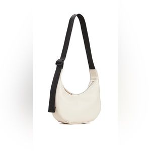 Baggu Ivory Leather Crescent Bag